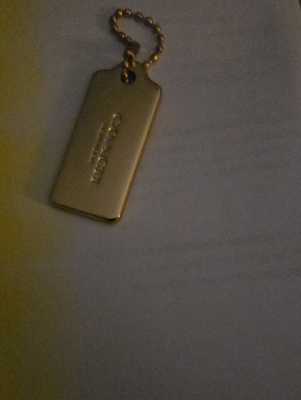 Coach Gold Metal Tag Keychain Bag Charm